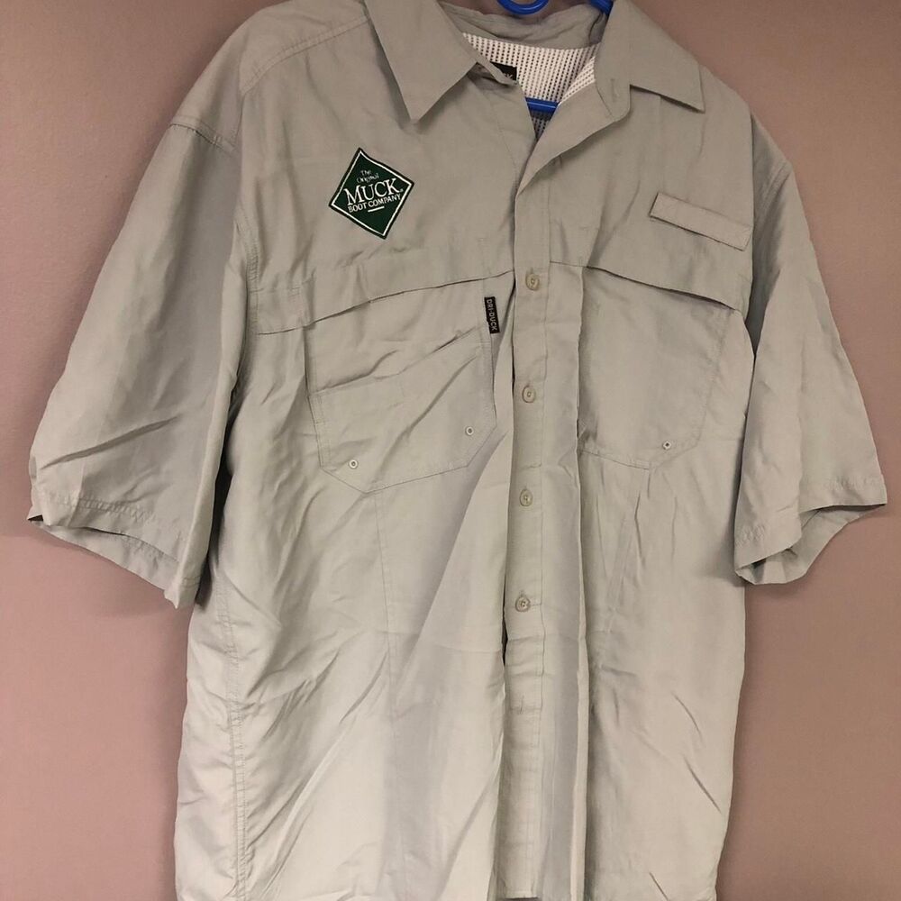 Muck-boots Men's Grey and Cream Shirt